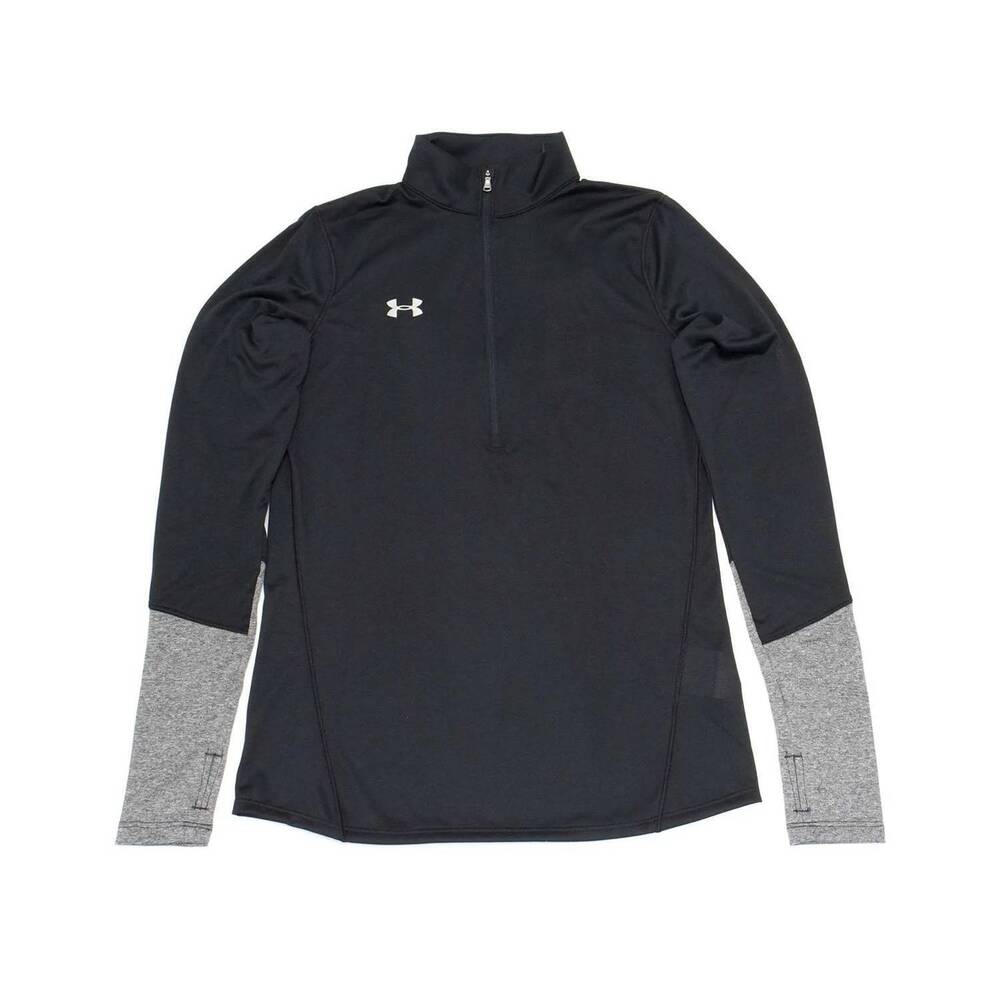 NEW UNDER ARMOUR women's locker half zip shirt in black